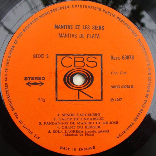 Manitas De Plata : Manitas Et Les Siens (Recorded Live At Saintes-Maries-de-la-Mer) (LP)