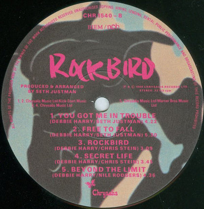 Deborah Harry : Rockbird (LP, Album, Pin)