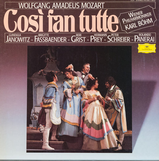 Wolfgang Amadeus Mozart - Gundula Janowitz • Brigitte Fassbaender • Reri Grist • Hermann Prey • Peter Schreier • Rolando Panerai, Wiener Philharmoniker, Karl Böhm : Così Fan Tutte (3xLP, RE + Box)