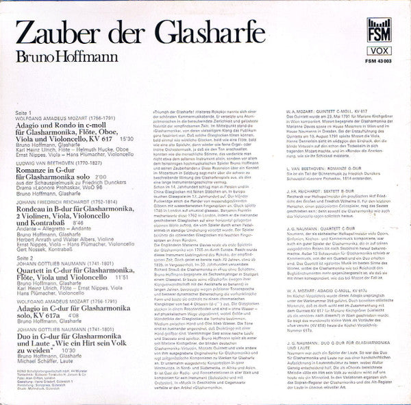 Wolfgang Amadeus Mozart, Ludwig van Beethoven, Johann Friedrich Reichardt, Johann Gottlieb Naumann - Bruno Hoffmann : Zauber Der Glasharfe (LP)