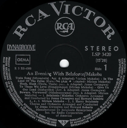 Harry Belafonte / Miriam Makeba : An Evening With Belafonte/Makeba (LP, Album)