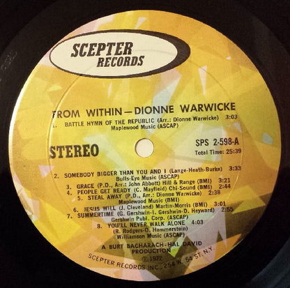 Dionne Warwick : From Within (2xLP, Album, Mon)