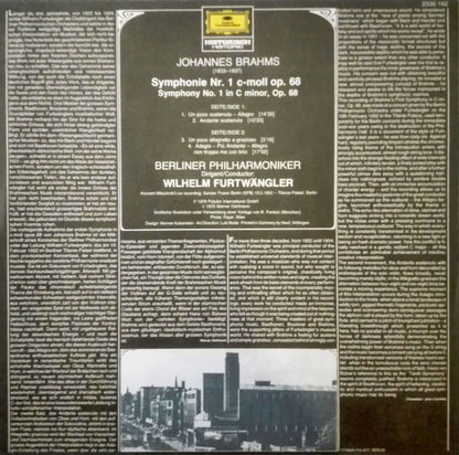 Johannes Brahms – Wilhelm Furtwängler, Berliner Philharmoniker : Symphonie Nr. 1 (LP, Mono)