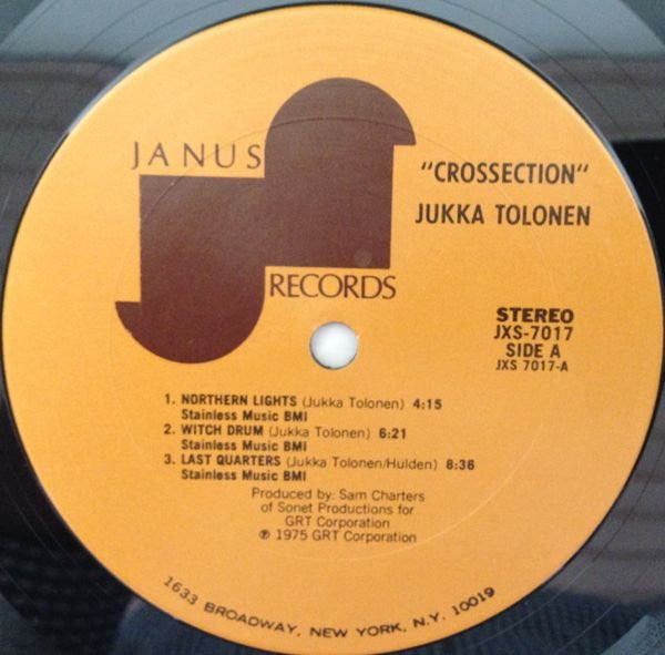 Jukka Tolonen : Crossection (LP, Album, Comp)