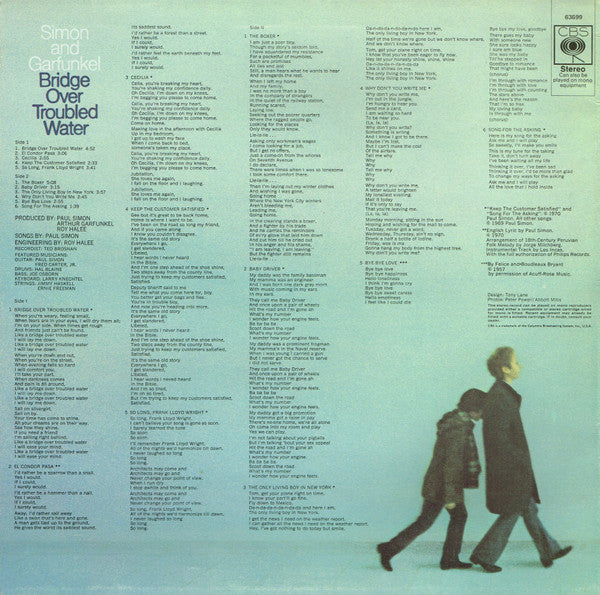 Simon & Garfunkel : Bridge Over Troubled Water (LP, Album, RE)