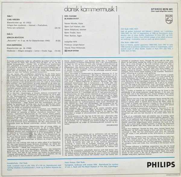 Carl Nielsen / Finn Høffding / Jørgen Bentzon, Den Danske Blæserkvintet : Dansk Kammermusik 1 (LP, Album)