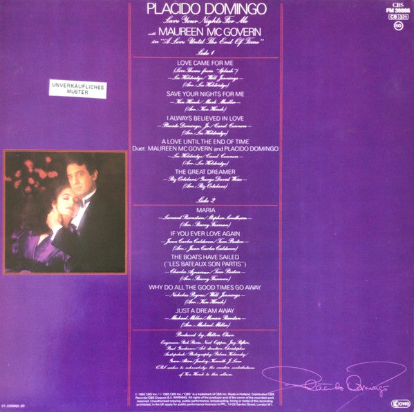 Placido Domingo : Save Your Nights For Me (LP, Album)