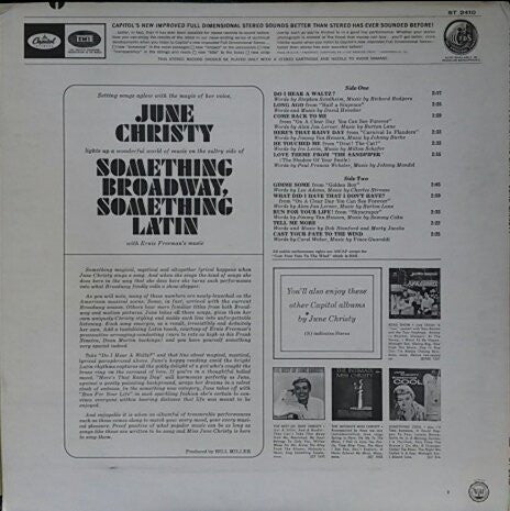 June Christy : Something Broadway Something Latin With Ernie Freeman's Music (LP)