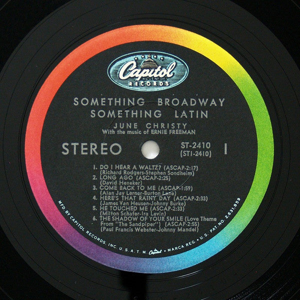 June Christy : Something Broadway Something Latin With Ernie Freeman's Music (LP)