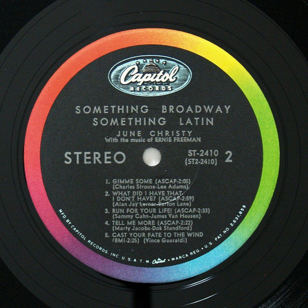 June Christy : Something Broadway Something Latin With Ernie Freeman's Music (LP)