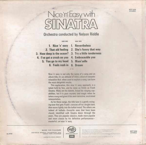 Frank Sinatra : Nice 'N' Easy (LP, Album, RE, Pea)