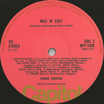 Frank Sinatra : Nice 'N' Easy (LP, Album, RE, Pea)