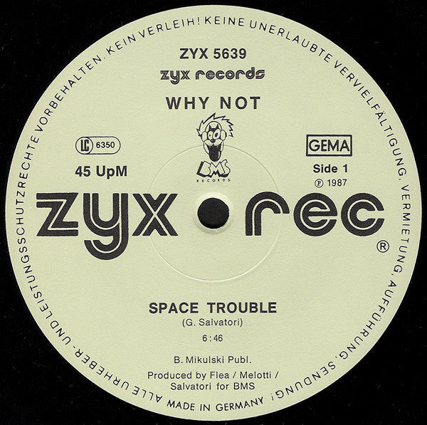 The Why Not / Ross : Space Trouble / Can't Take My Eyes Off You (12")