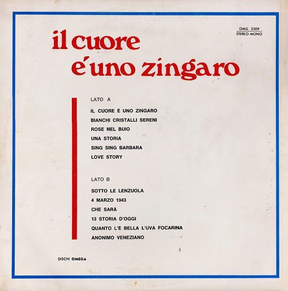 Various : Il Cuore È Uno Zingaro (LP, Comp)