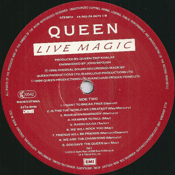 Queen : Live Magic (LP, Album, Gat)