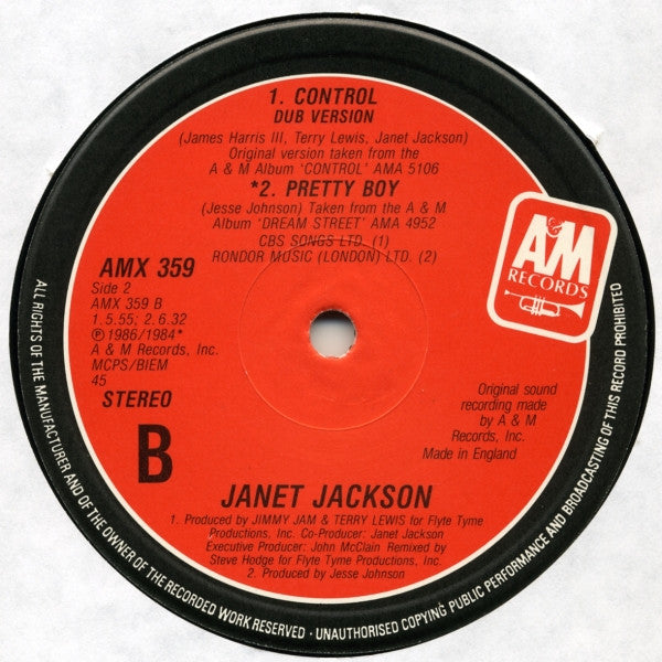 Janet Jackson : Control (The All New Out Of Control Video Mix) (12", Single)