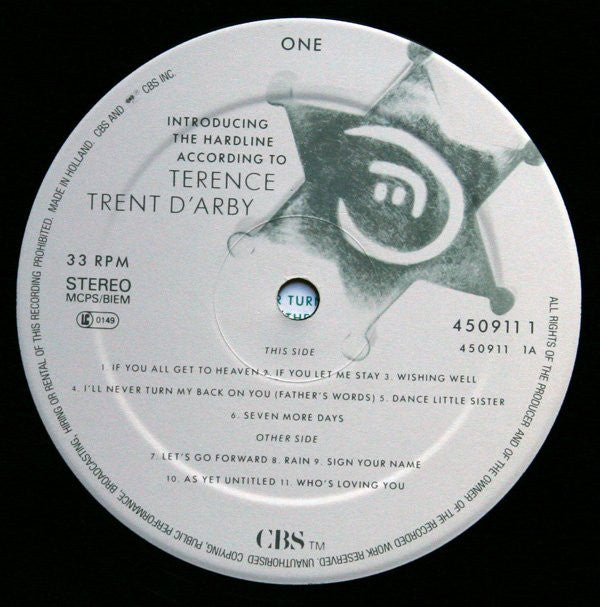 Terence Trent D'Arby : Introducing The Hardline According To Terence Trent D'Arby (LP, Album, Net)