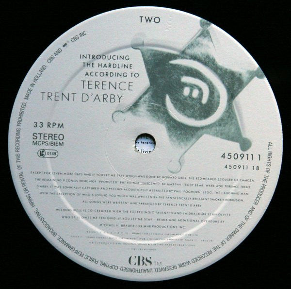 Terence Trent D'Arby : Introducing The Hardline According To Terence Trent D'Arby (LP, Album, Net)