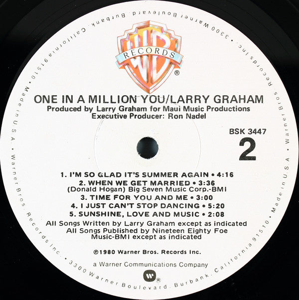 Larry Graham : One In A Million You (LP, Album, Win)