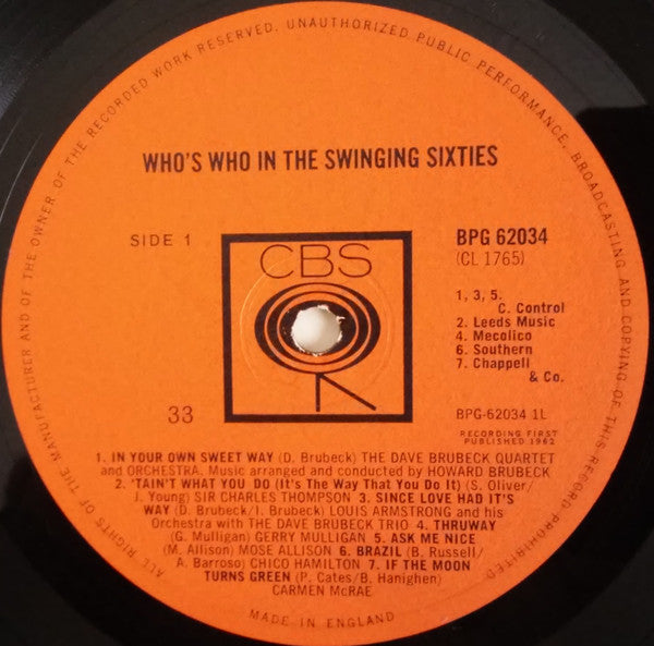 Various : Who's Who In The Swinging Sixties (LP, Comp, Mono)