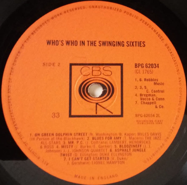 Various : Who's Who In The Swinging Sixties (LP, Comp, Mono)