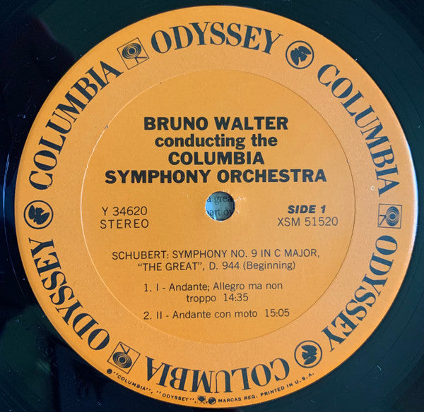 Bruno Walter, Franz Schubert, Columbia Symphony Orchestra : Symphony No. 9 In C Major "The Great" (LP, Album, RE)