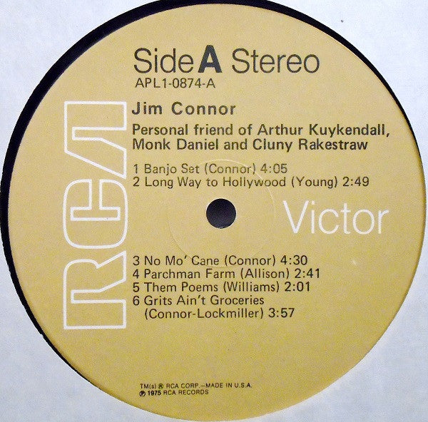 Jim Connor (2) : Personal Friend Of Arthur Kuykendall, Monk Daniel And Cluny Rakestraw (LP)