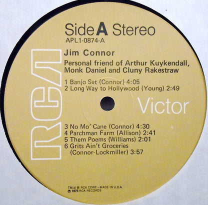 Jim Connor (2) : Personal Friend Of Arthur Kuykendall, Monk Daniel And Cluny Rakestraw (LP)