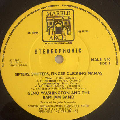 Geno Washington & The Ram Jam Band : Sifters, Shifters, Finger Clicking Mamas (LP, Comp)