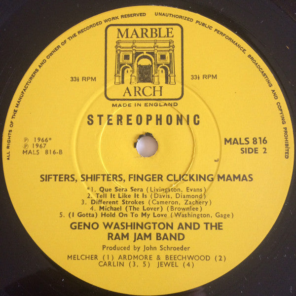 Geno Washington & The Ram Jam Band : Sifters, Shifters, Finger Clicking Mamas (LP, Comp)