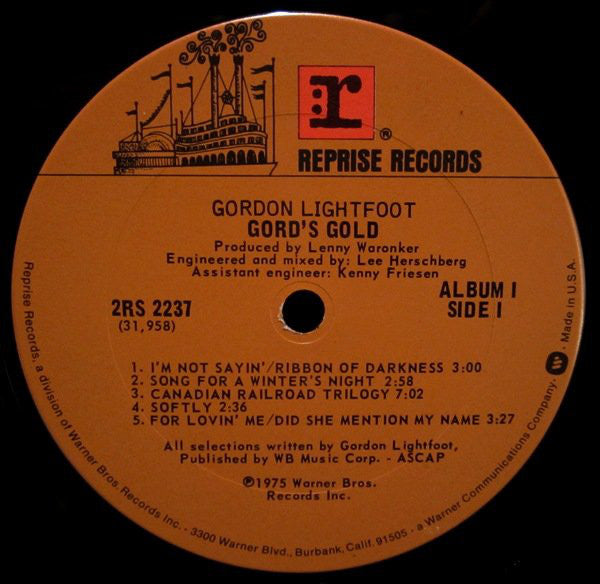 Gordon Lightfoot : Gord's Gold (2xLP, Comp, Pit)