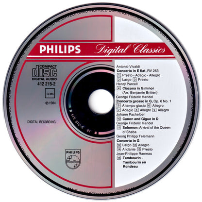 Johann Pachelbel / Georg Friedrich Händel / Georg Philipp Telemann / Antonio Vivaldi / Henry Purcell / Jean-Philippe Rameau – Pinchas Zukerman, The Saint Paul Chamber Orchestra : Canon & Gigue (CD)