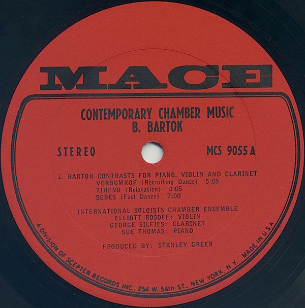 Béla Bartók / Paul Hindemith : Contemporary Chamber Music (LP, Album)