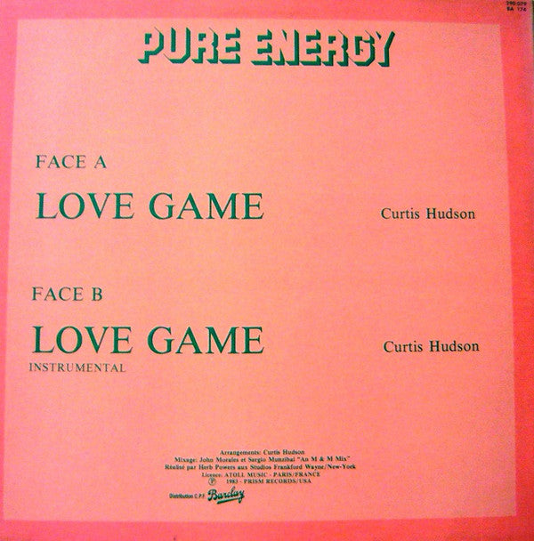 Pure Energy Featuring Lisa Stevens : Love Game (12", Maxi)