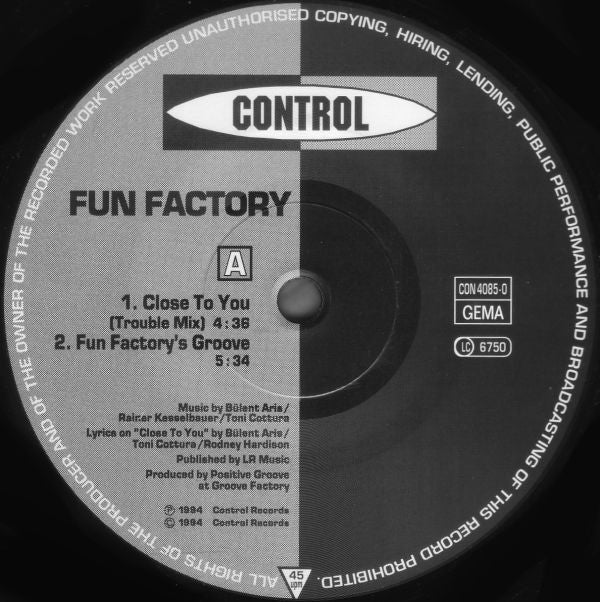 Fun Factory : Close To You (12")