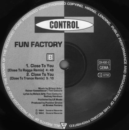 Fun Factory : Close To You (12")