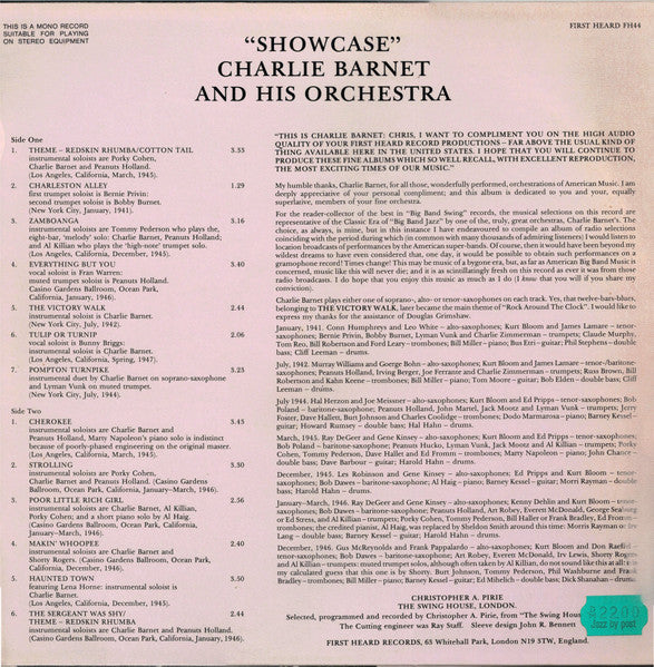 Charlie Barnet And His Orchestra : Showcase (LP, Comp, Mono)