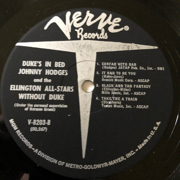 Johnny Hodges And  The Ellington All-Stars Without Duke : Duke's In Bed (LP, Album, Mono, RE)