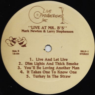 Larry Stephenson & Mark Newton (2) : Live At Mr. B's (2xLP, Album)