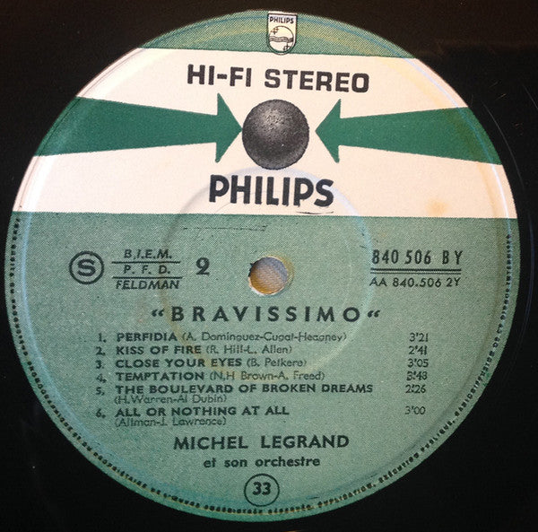 Michel Legrand Et Son Ensemble : Bravissimo (LP, Album)