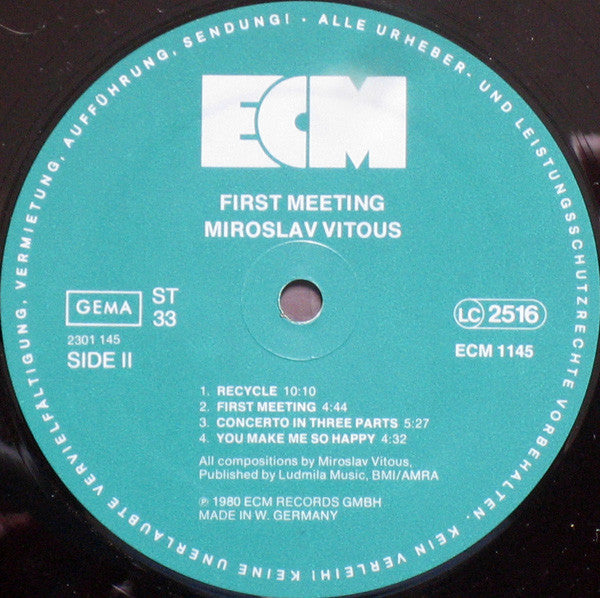 Miroslav Vitous : First Meeting (LP, Album)