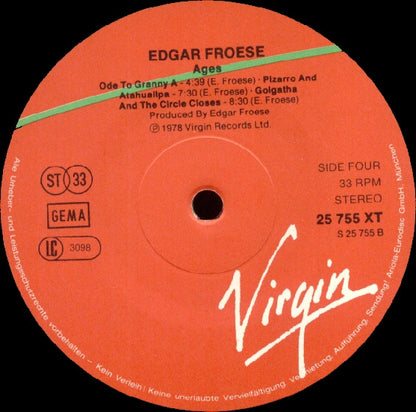 Edgar Froese : Ages (2xLP, Album, RP)