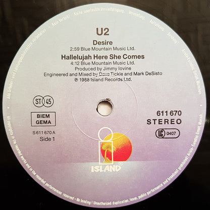 U2 : Desire (12", Maxi, Gat)