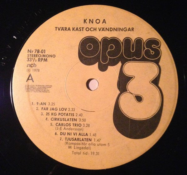 Knoa : Tvära Kast Och Vändningar (LP, Album)
