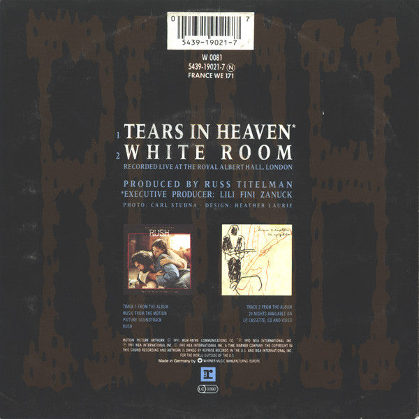 Eric Clapton : Tears In Heaven (7", Single)
