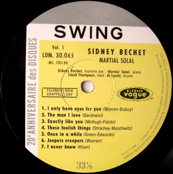 Sidney Bechet, Martial Solal : Sidney Bechet Martial Solal (LP, Album, Mono)