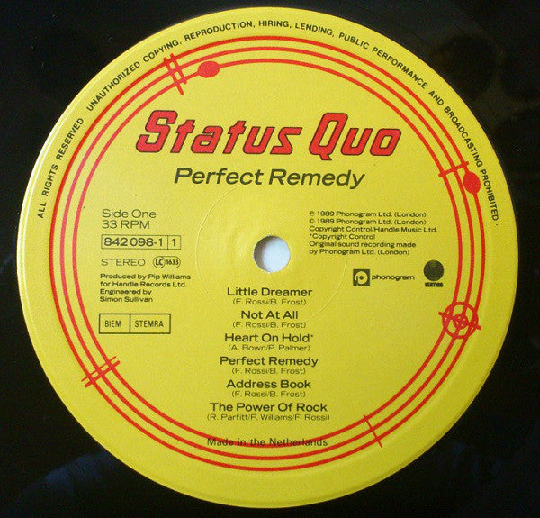 Status Quo : Perfect Remedy (LP, Album)