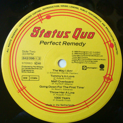 Status Quo : Perfect Remedy (LP, Album)