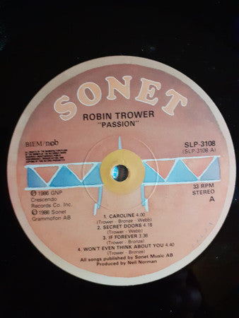 Robin Trower : Passion (LP, Album)