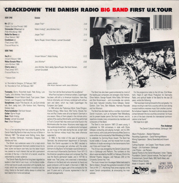 Danish Radio Big Band : Crackdown - First U.K. Tour (LP, Album)